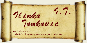 Ilinko Tomković vizit kartica